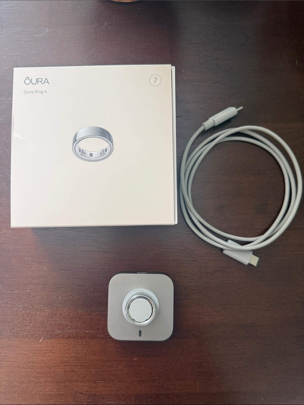 Oura Ring 4 in silver, size 7